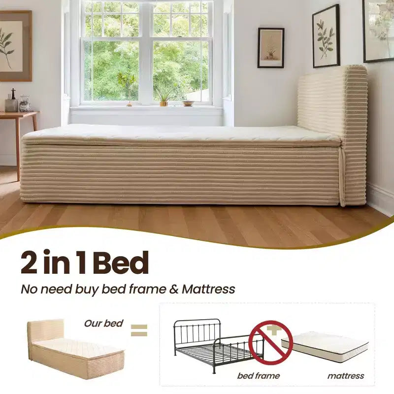 Matelas jumeau en peluche - Aucun assemblage requis, isolation du mouvement et sommeil rafraîchissant et respirant