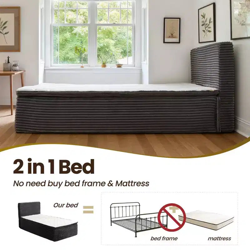 Matelas jumeau en peluche - Aucun assemblage requis, isolation du mouvement et sommeil rafraîchissant et respirant