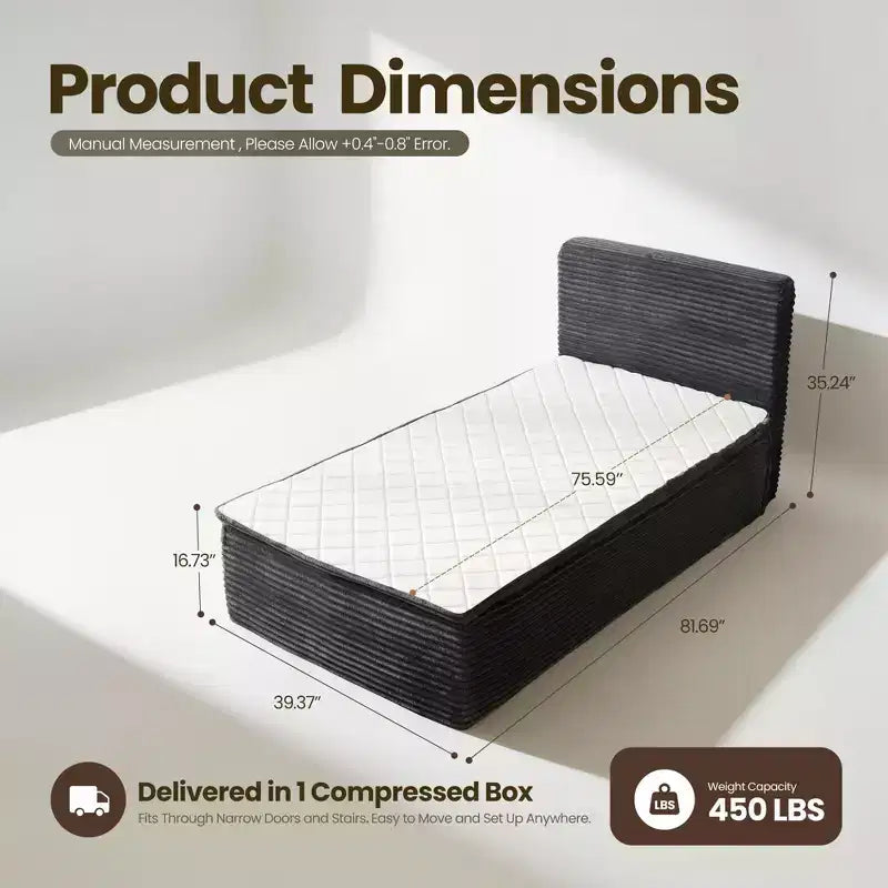 Matelas jumeau en peluche - Aucun assemblage requis, isolation du mouvement et sommeil rafraîchissant et respirant