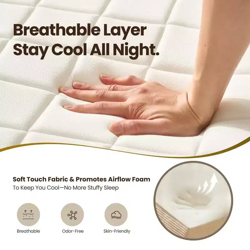 Matelas jumeau en peluche - Aucun assemblage requis, isolation du mouvement et sommeil rafraîchissant et respirant
