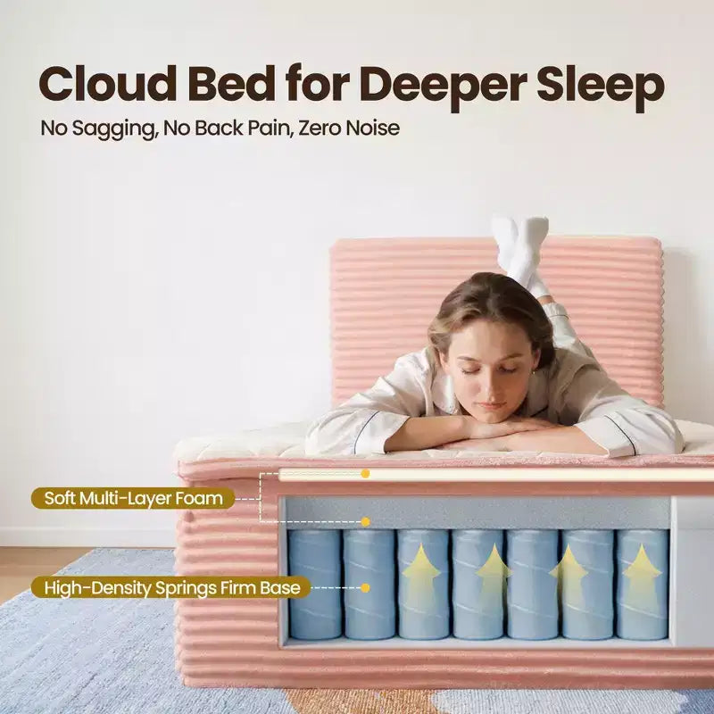 Matelas jumeau en peluche - Aucun assemblage requis, isolation du mouvement et sommeil rafraîchissant et respirant