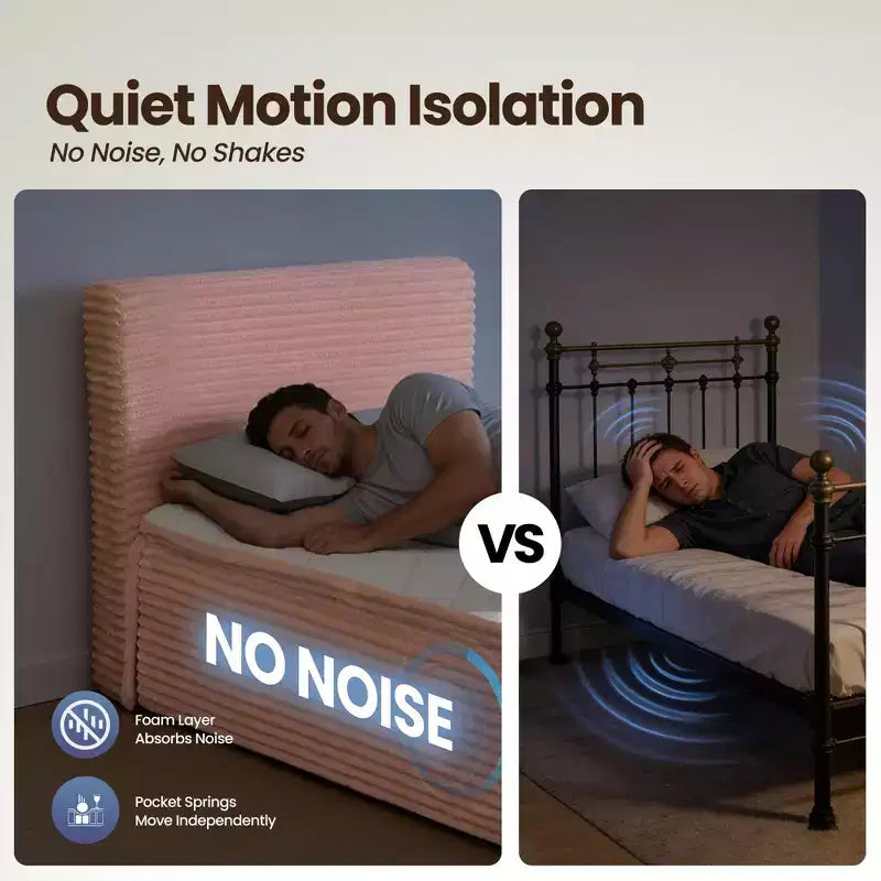 Matelas jumeau en peluche - Aucun assemblage requis, isolation du mouvement et sommeil rafraîchissant et respirant