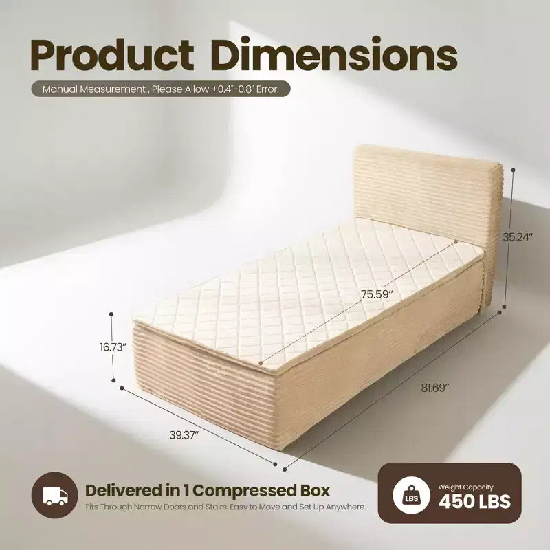 Matelas jumeau en peluche - Aucun assemblage requis, isolation du mouvement et sommeil rafraîchissant et respirant