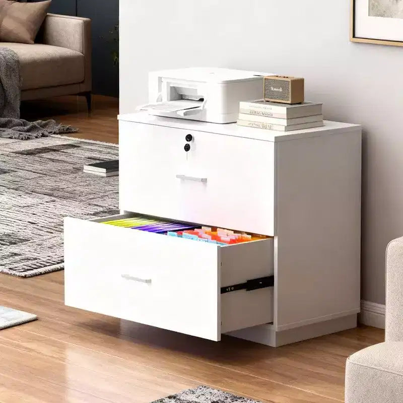 Karl Home2 Wide Drawer File Cabinet Flat Panel Design Single Lock