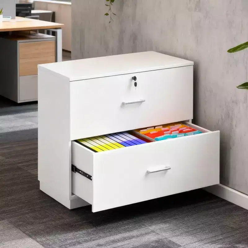 Meuble de classement à tiroirs larges Design à panneaux plats Serrure unique