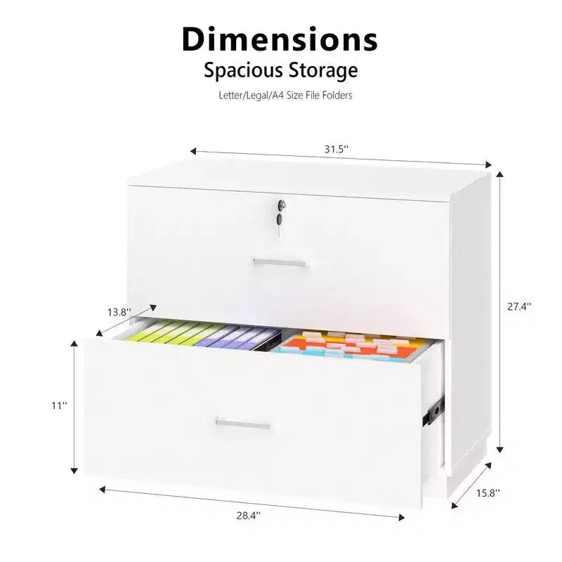 Meuble de classement à tiroirs larges Design à panneaux plats Serrure unique
