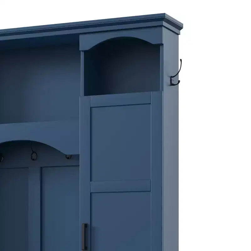 Porte-manteau moderne avec banc de rangement et étagères réglables