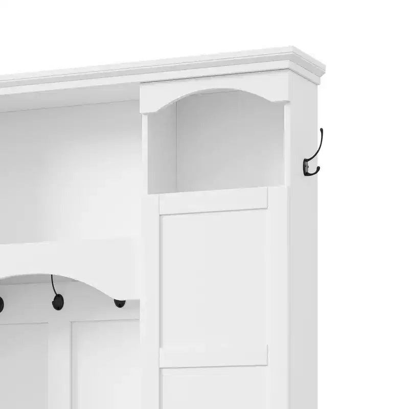 Porte-manteau moderne avec banc de rangement et étagères réglables