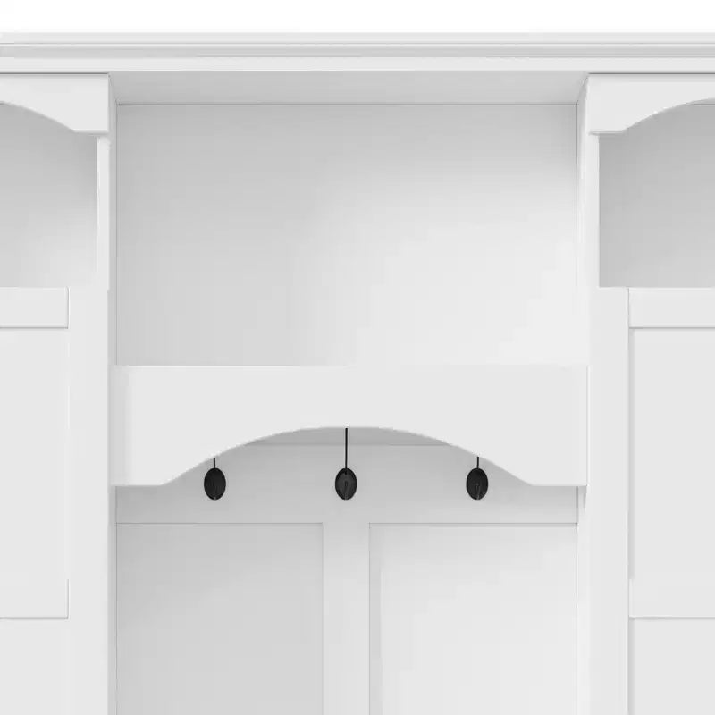 Porte-manteau moderne avec banc de rangement et étagères réglables