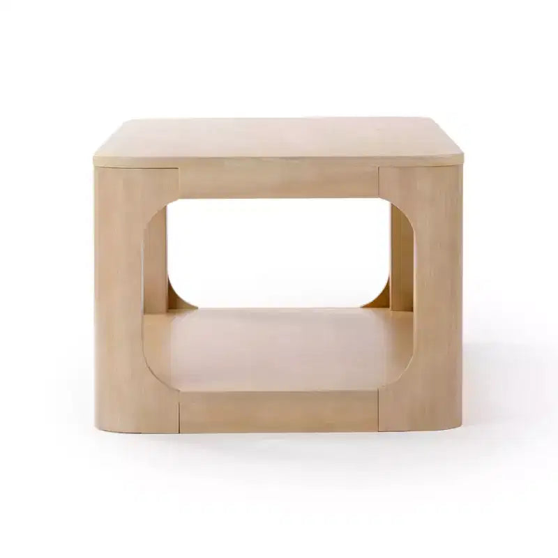 Table basse rectangulaire moderne en bois massif de 48 po avec étagère de rangement