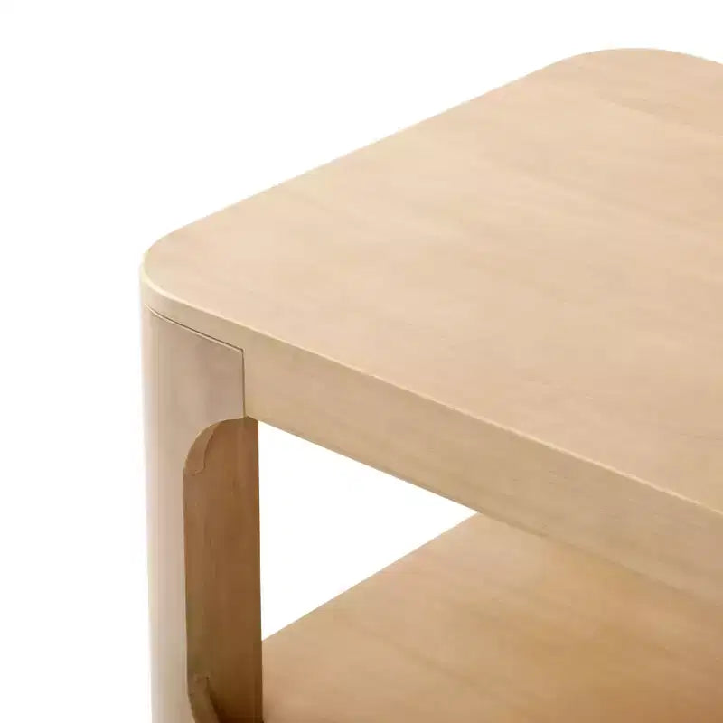 Table basse rectangulaire moderne en bois massif de 48 po avec étagère de rangement