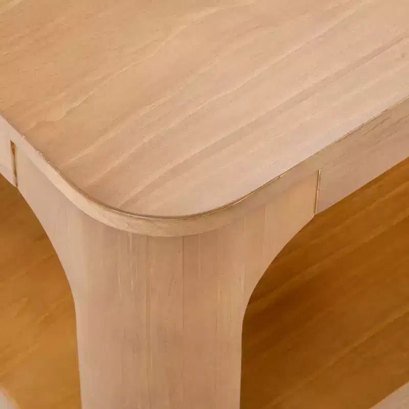 Table basse rectangulaire moderne en bois massif de 48 po avec étagère de rangement