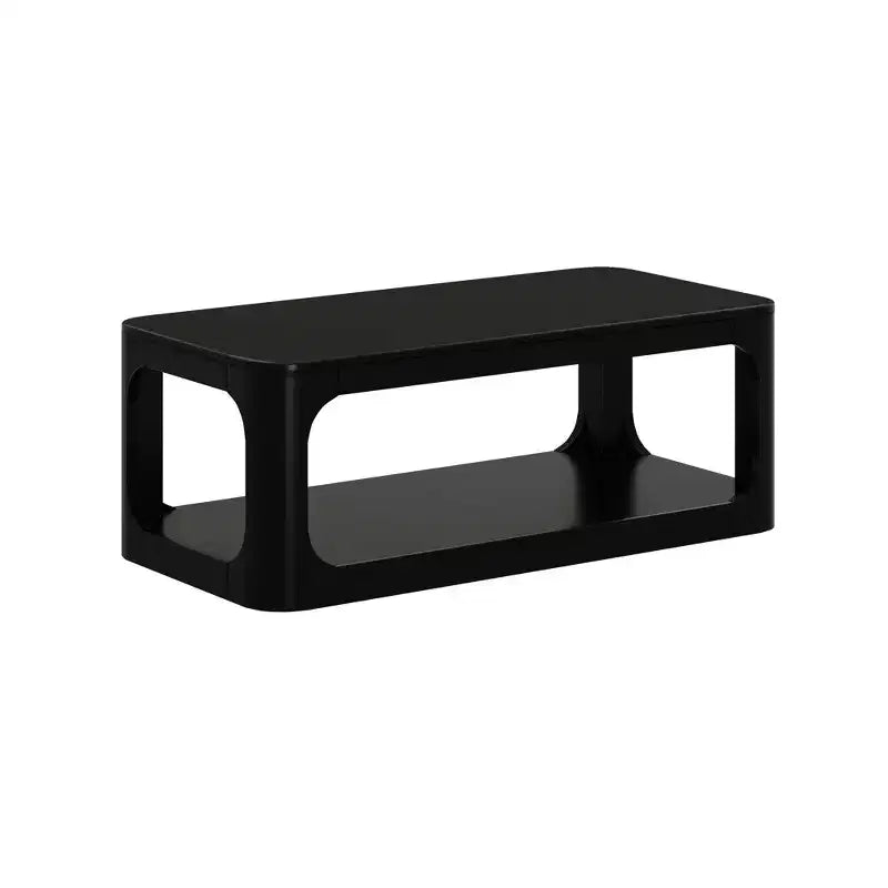 Table basse rectangulaire moderne en bois massif de 48 po avec étagère de rangement