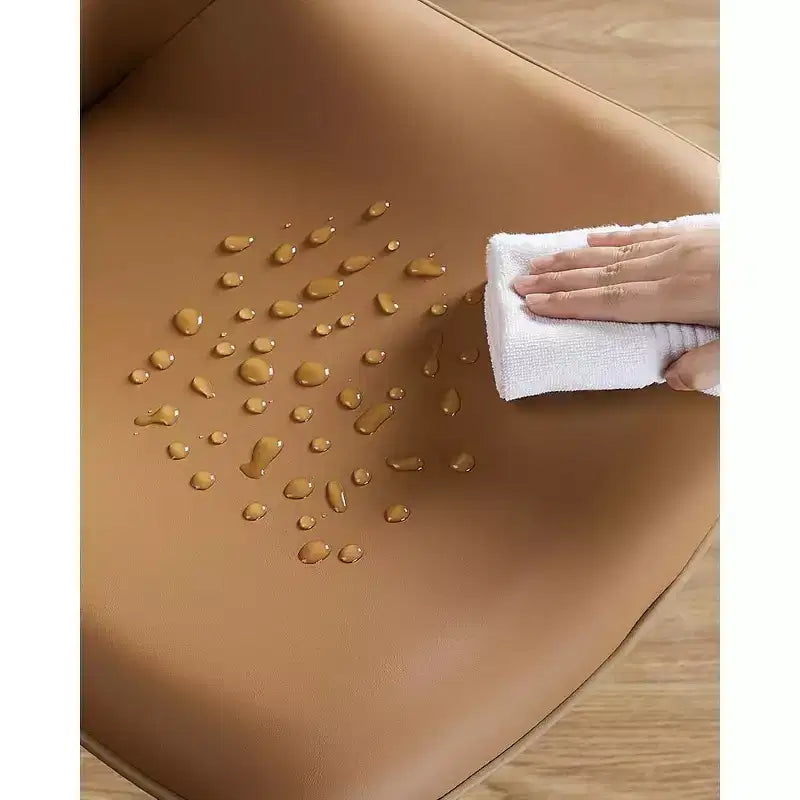 Chaises de salle à manger en cuir, assise rembourrée confortable avec pieds en métal et pieds de nivellement pivotants