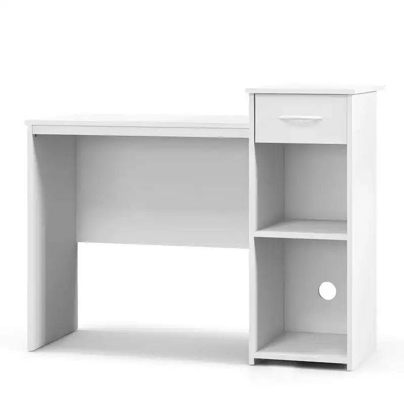 Bureau d'ordinateur avec tiroir, bureau PC portable moderne avec étagère réglable et passe-câbles